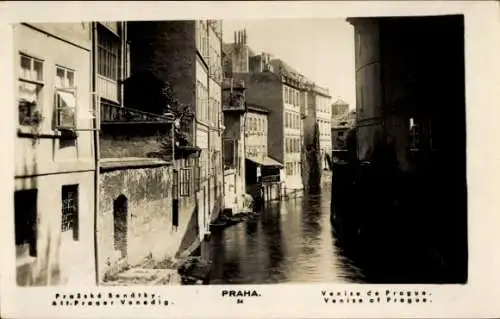 Ak Praha Prag Tschechien,  Kanäle, Historische Gebäude, Alt-Presse Venedig, Venise de Prague