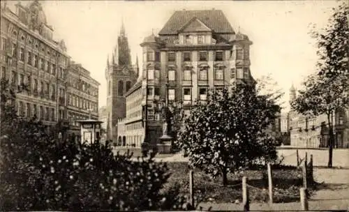 Ak Praha Prag Tschechien, Platz Havlíček,  Gebäude, Kirchturm