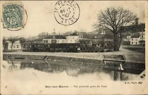 Ak Bry sur Marne Val de Marne, Vue générale prise du Pont