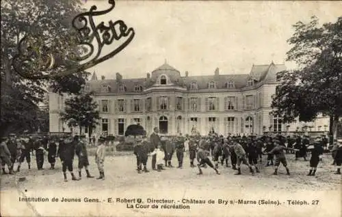 CPA Bry-sur-Marne Val-de-Marne, Institution de Jeunes Gens, Chateau