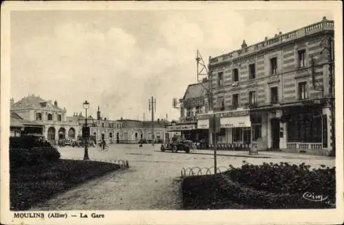Ak Moulins Allier, Bahnhof