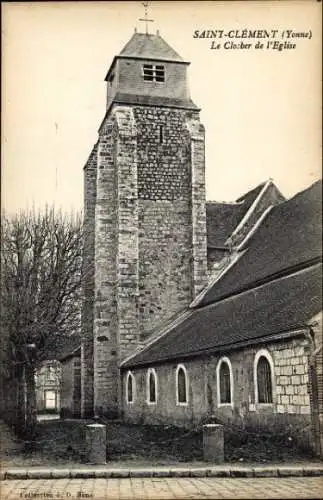 Ak Saint Clement Yonne, Le Clocher de l'Eglise