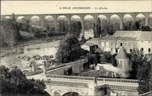 Ak L'Isle Jourdain Vienne, Viaduc