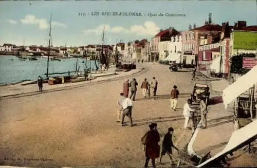 Ak Les Sables d'Olonne Vendée, Quai du Commerce