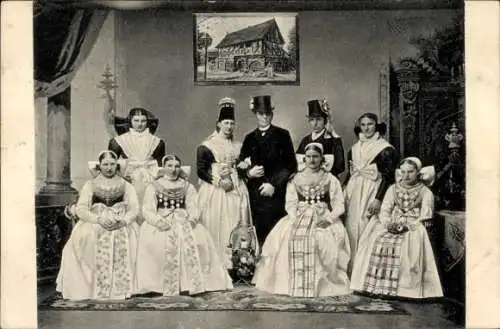 Ak Gruß aus dem Wendenland, Wendische Hochzeit, Hochzeitsgesellschaft