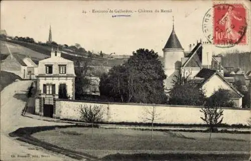 Ak Gallardon Eure et Loir, Château du Mesnil, ländliche Umgebung, schwarz-weiße Fotografie