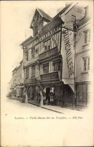 Ak Louviers Eure, Historisches Gebäude, Quincaillerie, Vieille Maison des Templiers