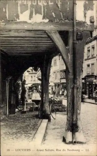 Ak Louviers Eure, Avant Soliers, Rue du Neubourg