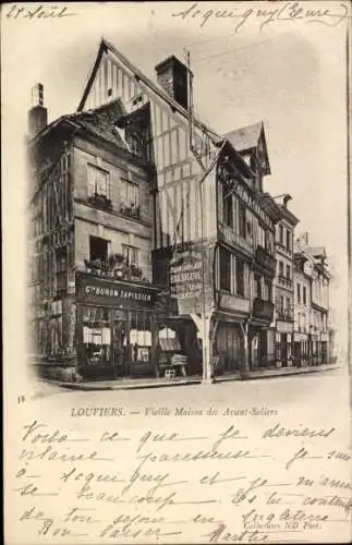 Ak Louviers Eure, Altes Gebäude, nmotiv, Cartes Postale, M. E. Vernon, Adresse
