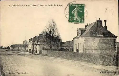 Ak Auverse Maine-et-Loire, Villa du Tilleul, Route de Noyant