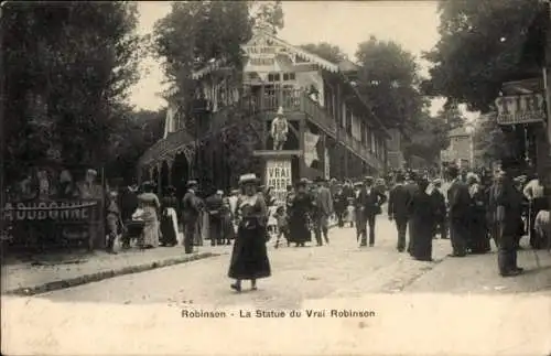 CPA Robinson Hauts de Seine, La Statue du Vrai Robinson