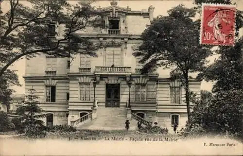 Ak Vanves Hauts de Seine, Mairie, massive Architektur, Fassadendarstellung, Baumreiche Umgebung