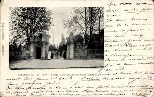 Ak Vaucresson Hauts de Seine, Porte d'Entree de la Villa Therese