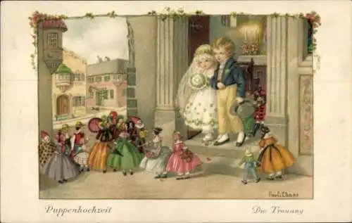 Künstler Ak Ebner, Pauli, Le Cortege, Puppen, Hochzeit