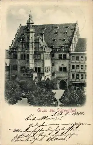 Relief Ak Schweinfurt in Unterfranken Bayern, Rathaus