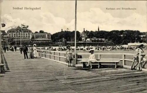 Ak Ostseebad Heringsdorf auf Usedom, Kurhaus, Strandkasino, Passsanten