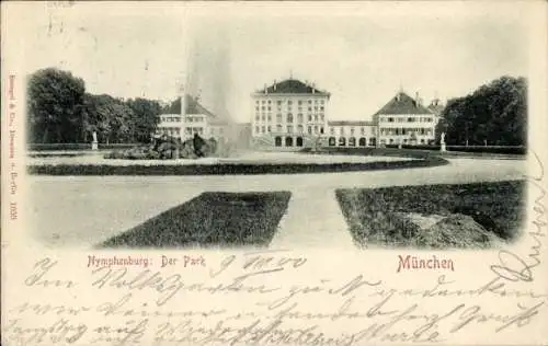 Ak Nymphenburg München Bayern, Königliches Schloss Nymphenburg, Park