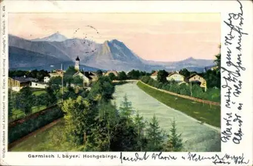 Ak Garmisch Partenkirchen in Oberbayern, Panorama, Hochgebirge