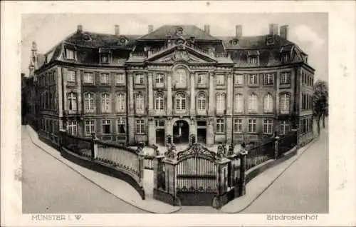 Ak Münster in Westfalen, Erbdrostenhof,  Architektur, Eingangstor