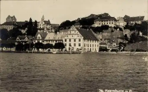 Ak Meersburg am Bodensee, Historische Stadtansicht, Seepromenade, alte Architektur