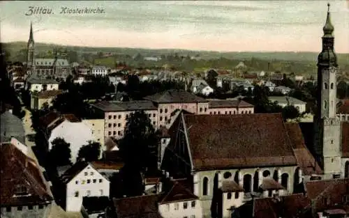 Ak Zittau in Sachsen, Blick auf  Klosterkirche, Stadtansicht,  Architektur
