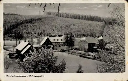 Ak Kratzhammer Altenberg im Erzgebirge, Winteransicht