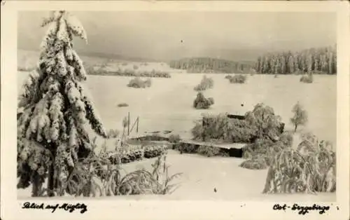 Foto Ak Müglitz Altenberg im Erzgebirge, Gesamtansicht, Winter