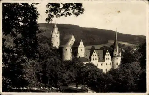 Ak Stein Hartenstein im Erzgebirge Sachsen, Ansicht von Schloss Stein, Erzgebirge, s Gebäude