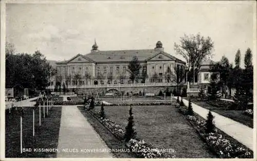 Ak Bad Kissingen Unterfranken Bayern, Neues Gesprächshaus, Garten,  Architektur