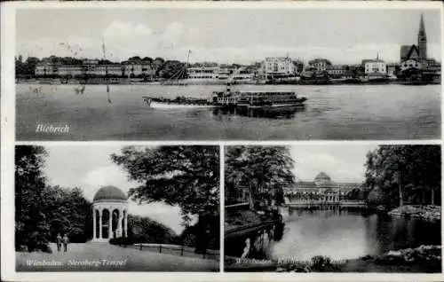 Ak Wiesbaden in Hessen, Biebrich, Neroberg Tempel, Kurhaus Will Werner