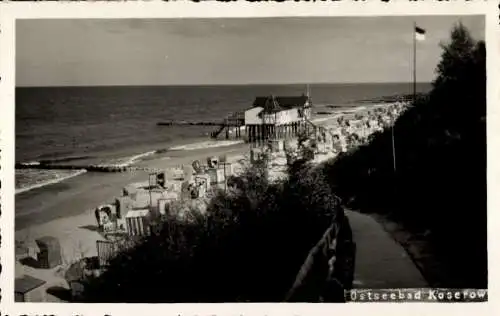 Foto Ak Koserow an der Ostsee Usedom, Strandpartie, Meer, Strandkörbe