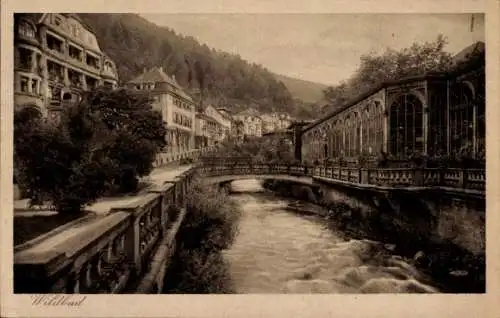 Ak Bad Wildbad im Schwarzwald, Trinkhalle und Olgastraße