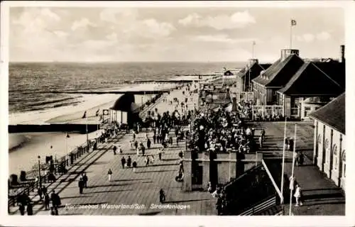 Ak Westerland Sylt, Strandanlagen, Seebrücke, Ufer