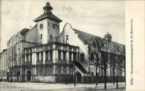 Ak Köln am Rhein, Gewerbeförderungsanstalt für die Rheinprovinz, s Gebäude, Bäume im Vordergrund