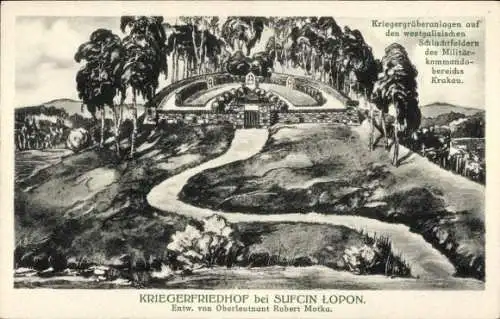 Ak Sugcin Lopon Schlesien, Kriegerfriedhof