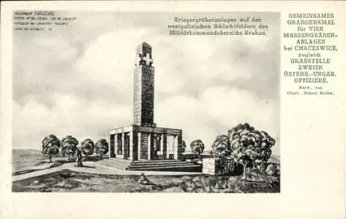 Ak Kraków Krakau Polen, Kriegergräberanlagen, Monument, westgalizische Schlachtfelder, Denkmal fü