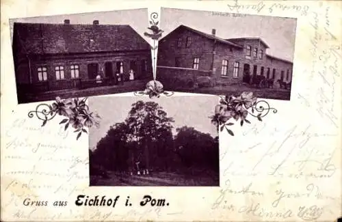 Ak Eichhof in Pommern, Blick auf die Gutshäuser