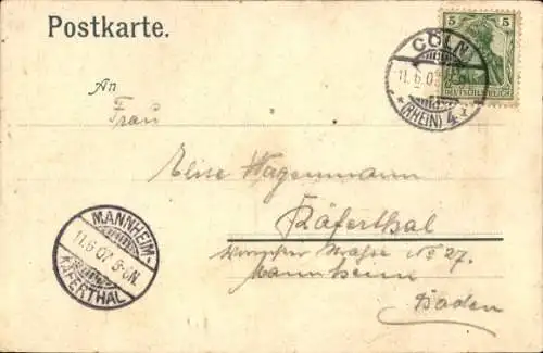 Ak Köln am Rhein, Restauration Engelbert Feuermann, Gebäude mit Laterne