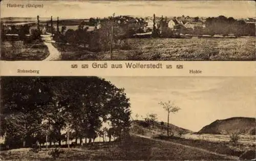 Ak Wolferstedt Allstedt in Sachsen Anhalt, Panoramaansicht, Hutberg, Rohneberg, Hohle, Gruß aus W