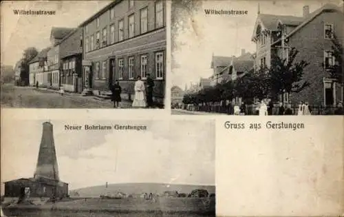 Ak Gerstungen in Thüringen,  Wilhelmstrasse, Neuer Bohrturm