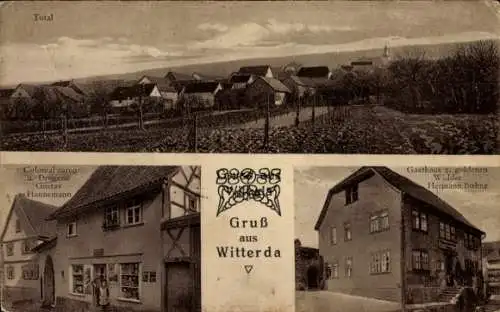 Ak Witterda in Thüringen, Totalansicht, Gasthaus, Colonialwaren, Gustav Hannemann, Gruß aus Witte
