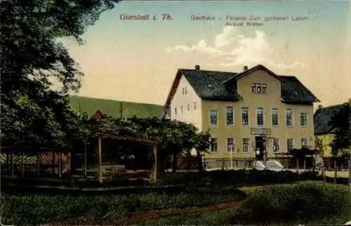 Ak Gierstedt Gierstädt in Thüringen, Gasthaus, Pension Zum goldenen Lamm, August Kroter