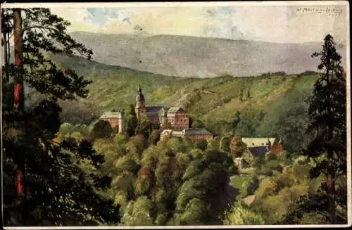 Künstler Ak Hartwig W., Schwarzburg in Thüringen, Schloss und Umgebung