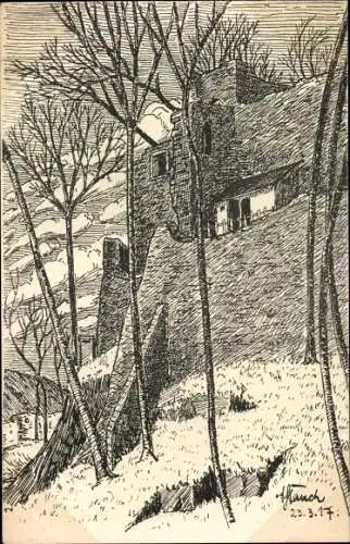 Künstler Ak Bad Blankenburg in Thüringen, Burg Greifenstein, Zwinger
