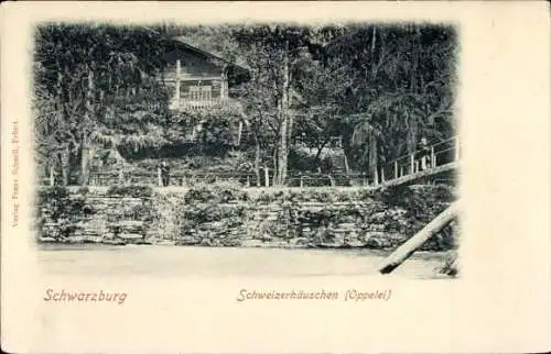 Ak Schwarzburg in Thüringen, Schweizerhaus im Schwarzatal, Oppelei