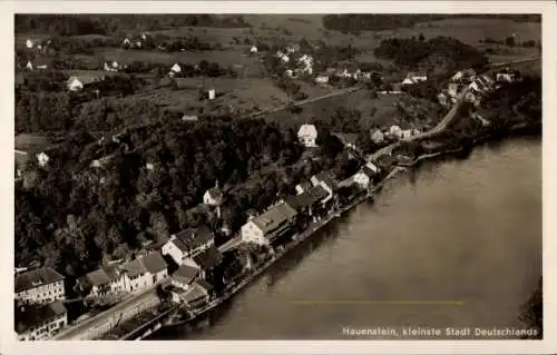 Ak Hauenstein Laufenburg, kleinste Stadt Deutschlands, Fliegeraufnahme