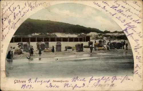 Ak Ostseebad Göhren auf Rügen, Strandpartie