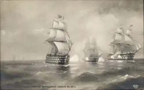 Künstler Ak Segelschiffe, Flotte, Marine