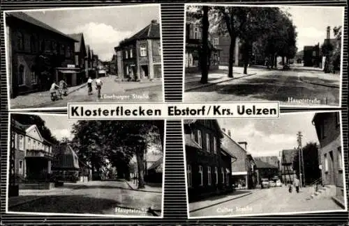 Ak Ebstorf in der Lüneburger Heide, Lüneburger Straße, Hauptstraße, Celler Straße