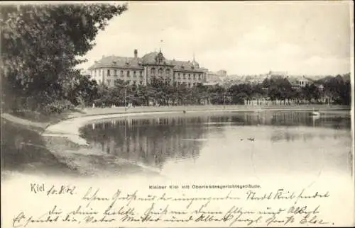 Ak Kiel, Kleiner Kiel mit Oberlandesgerichtsgebäude
